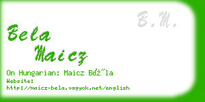 bela maicz business card